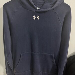 Under Armour Navy Pullover Hoodie with White Logo